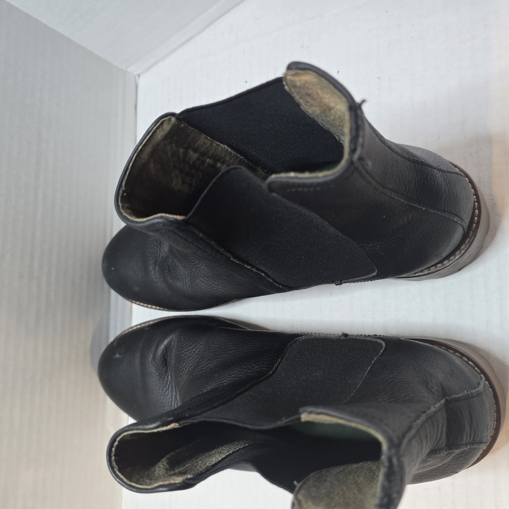 Black Leather Ankle Boots‎